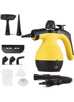 Buy Handheld Pressurized Steam Cleaner, Multipurpose Steamer Safety Lock for Carpet Curtain Car Seat, 1050W Portable Upholstery Steamer for Home Kitchen Bathroom with 9 Piece Accessories (Yellow) in Saudi Arabia