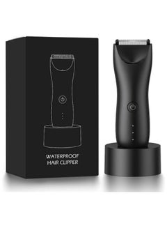 Buy Electric Body Hair Trimmer for Men Groin Trimmer Beard Hair Clippers Mens Grooming Kit, Cordless Ceramic Blade Heads IPX6 Waterproof for Wet/Dry Use Low Sound Body Trimmer in UAE