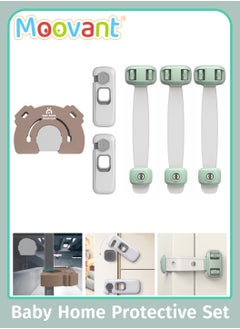 Buy Multifunction Child Safety Locks Set Baby Child Safety Cupboard Door Lock Table protection Angle Infant Safety Strap Locks for Cabinets and Drawers, Toilet, Fridge & More No Tools Needed No Drilling in Saudi Arabia