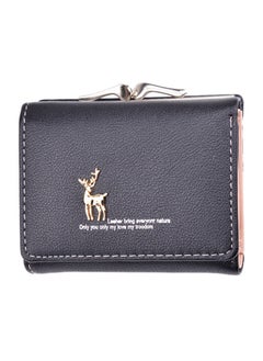 Buy Solid Color Metal Deer Design Purse Black in UAE