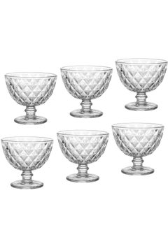 Buy A Set of 6-Piece Clear Glass Ice Cream And Nut Serving Bowls in Saudi Arabia