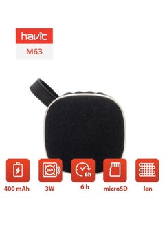 Buy Havit M63 Portable Wireless Bluetooth Outdoor Speaker Stereo Bass Mini Sport Handsfree With Mic Black in UAE