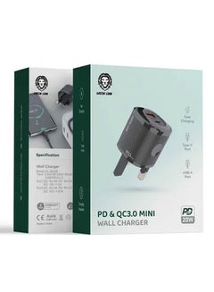 Buy PD & QC3.0 Mini Wall Charger PD 20W with Type-C to Lightning Cable 1M UK - Black in UAE