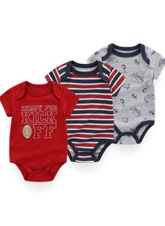 Buy Pure Cotton Three-Piece Newborn Onesie in UAE