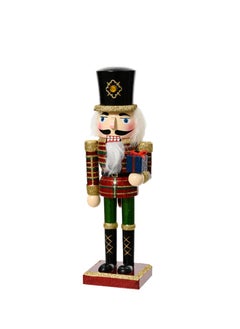 Buy Kaemingk Nutcracker Firwood Gold Glitter Multi 25Cm, 1 Piece in UAE