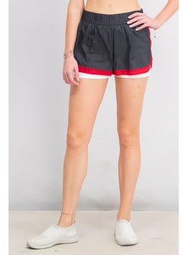 Buy Women Sportswear Fit Training Short, Samba Red and Dark Grey in Saudi Arabia