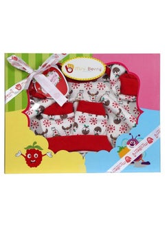 Buy New Born Baby Gift Set In Red Color 6 Pcs in UAE