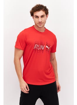 Buy Men Sportswear Fit Short Sleeve Running T Shirt, Red in UAE