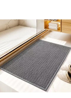 اشتري 1-Piece Anti-Slip Bathroom Mats Absorbent Bath Mat Bath Rugs Grey Color 60x40 Centimeter في الامارات