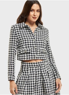 Buy Printed Button Detail Jacket in UAE