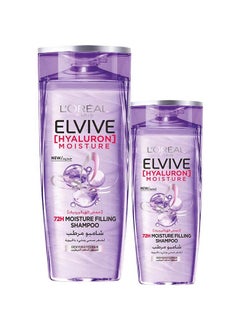 Buy Elvive Hyaluron Moisture Shampoo 600ml + 400 ml Dual Pack For Dehydrated Dry Hair in UAE