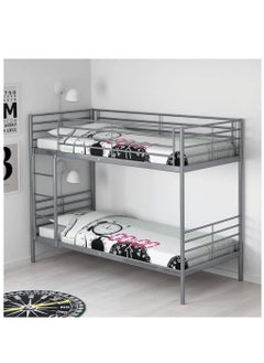 Buy Bunk Bed Metal Frame Safety Rails, Built-In Ladder Heavy Duty With Medicated Mattress in UAE