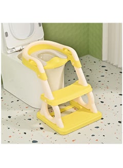 Buy Potty Training Seat, Foldable Potty Chair with Step Stool Ladder, Kids Training Toilet Seat for Boys and Girls (Yellow) in Saudi Arabia
