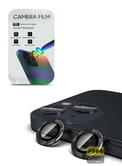 Buy Premium Camera Lens Film Protector Shield For Apple iPhone 15 Plus 2023 Clear/Black in UAE