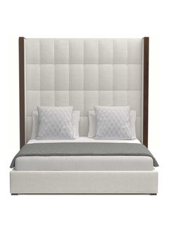 اشتري Brick Buttoned Tufted High Panel Bed 120x200cm Twin size Bed in White Color في الامارات