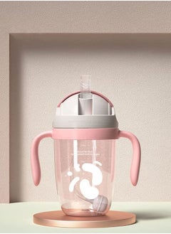 Buy Sippy Cups for 6+ Months Baby, Baby Cup 300ml Weighted Straw& Easy-Grip Handles, Baby Water Bottle with Simple Flip-Top Lid, Trainer Cup for Independent Drinking, 360°Spill-Free Toddler Cup (Pink) in Saudi Arabia