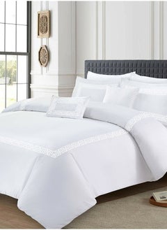 Buy Hotel Trellis Duvet Set 100% Cotton Double 5 Piece in Saudi Arabia