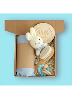 Buy Newborn Baby Shower Gift Set This beautiful gift set is the perfect way to welcome a new baby into the world (Blue) in Saudi Arabia