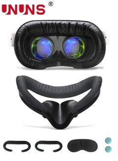 اشتري Face Cushion Pad For Oculus Quest 2 Accessories,VR Fitness Facial Interface Bracket Cover With Lens Cover/Nose Pad/Shakes Stick Caps,Sweat Proof,PU Leather Foam Pad Replacement Parts في الامارات