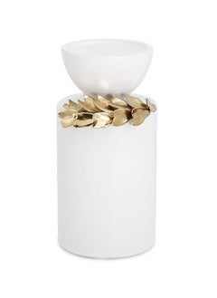 اشتري Petal Candle Holder, White & Gold - 11.5x29.5 cm في الامارات