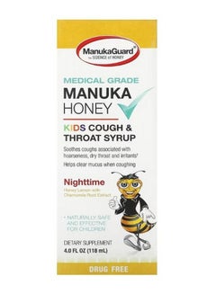 اشتري Manuka Honey Kids Cough and Throat Syrup Nighttime Honey Lemon 4 fl oz 118 ml في الامارات