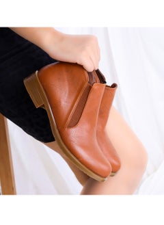 Buy Ankle Boot Leather Flat  With Elastic G-30 - Havan in Egypt