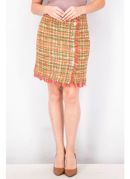 Buy Women Textured Mini Skirt, Yellow Combo in Saudi Arabia