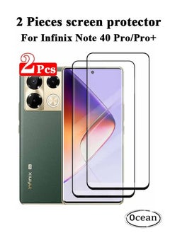 اشتري Infinix Note 40 برو / برو + 5G كامل الشاشة فيلم واقية 2 قطعة ، 9H صلابة الزجاج ، 3D منحني قناع عالية الدقة بصمة مقاومة الصفر فيلم واقية ، تنطبق على Infinix Note40 برو / برو + 5G ، أسود / شفاف في السعودية