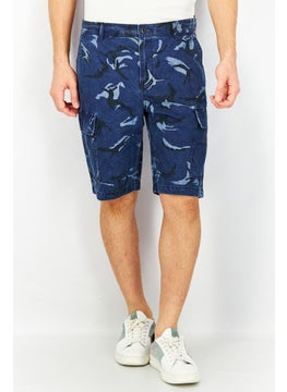 Buy Men Camouflage Denim Shorts, Blue Combo in UAE