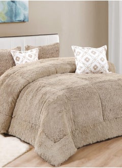 Buy Winter nephrine fur mattress set, 6 pieces, size 240X220 in Saudi Arabia