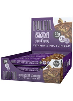 Buy Protein Bar 15 X 55G Bars Chocolate Caramel & Cookie Dough Flavour 20G High Protein, 9 Vitamins, Low Sugar in UAE