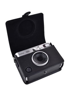 Buy Mini EVO Camera Case Vintage PU Leather Protective Case for Fujifilm Fuji Instax Mini EVO Instant Camera with Removable Shoulder Strap Horizontal Black in UAE