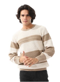 Buy Wide Striped & Knitted Slip On Pullover in Egypt