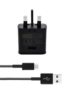 اشتري 3 Pin Travel Charger Adapter With Type C Cable Black في الامارات