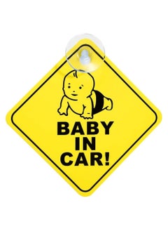 Buy Baby in Car Sign with Suction Cups for Car Window, Reflective Vehicle Car Signs, Kids Safety Warning Sign (12x12cm) in UAE