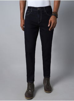 Buy Mid Rise Tapered Fit Stretchable Jeans in Saudi Arabia