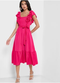 Buy Baby Ruffle Detail Belted Dress in Saudi Arabia