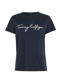 Buy Women's Heritage Crew Neck Logo T-Shirt, Navy in UAE