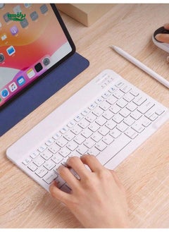 Buy Wireless Keyboard, 10-Inch Ultra-Thin, Rechargeable And Mute, Wireless Keyboard For Tablet/Laptop, Mini Keyboard For IPad in UAE