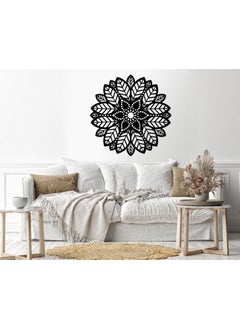 Buy Geometric shape flower Sticker wall decal 80x80 Black in Egypt