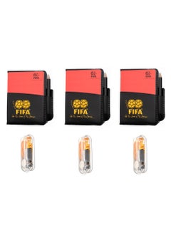 Buy "3 Set Soccer Coach Whistle with Referee Card Set, Red Yellow Cards with Notebook and Pencil,Coach Stainless Steel Whistles with Lanyard for Game Sports, Soccer Football Penalty Card  " in UAE