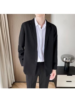 اشتري 1 x 5 pcs Mens Casual Blazer 2022 Autumn Trendy British Jacket Black في السعودية