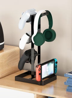 Buy 3-Tier Controllers Holder Display Stand for PS4/PS5/Switch Pro/Xbox Controllers/Headsets/Consoles/Mobile Phones Tablet Black in Saudi Arabia