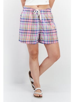 اشتري Women Plaid Basic Shorts, Pink Combo في الامارات