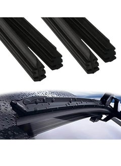 Buy 4Pcs Car Wiper Blade Replacement Strip, 80cm Universal Fit Rubber Windshield Wipers,  Frameless DIY Adjustable Wiper Refills, Durable Silicone Windscreen Blades for Most Cars, Trucks, Bus in Saudi Arabia