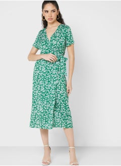 Buy Ruffle Sleeve Printed Dress in UAE