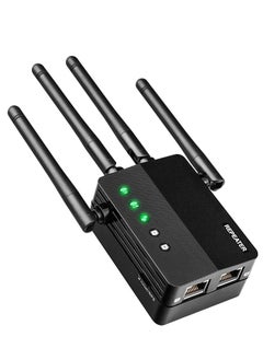 Buy WiFi Extender, Wi-Fi Booster Amplifier, 1200Mbps Wall-Through Strong, Cover up to 12880 sq.ft & 105 Devices, Dual Band 2.4G & 5G, 4 Antennas 360° Full Coverage, with Ethernet Port & AP Mode in UAE