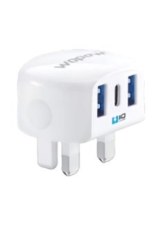 Buy 3-Port Wall Charger A15 Two Port USB And Type C Port in Saudi Arabia