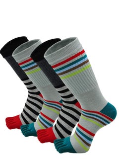 Buy Mens Toe Socks Running Five Finger Socks Mini Crew Sport Cotton Socks, 4 Pairs in Saudi Arabia