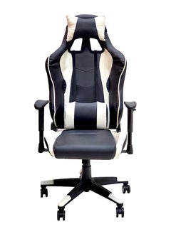 اشتري SBF High Back Faux Leather Gaming Chair with 2D Armrests - Reclining Office Chair with Adjustable Height, Headrest, Lumbar Support, Ergonomic Swivel Computer Chair, White Black في الامارات